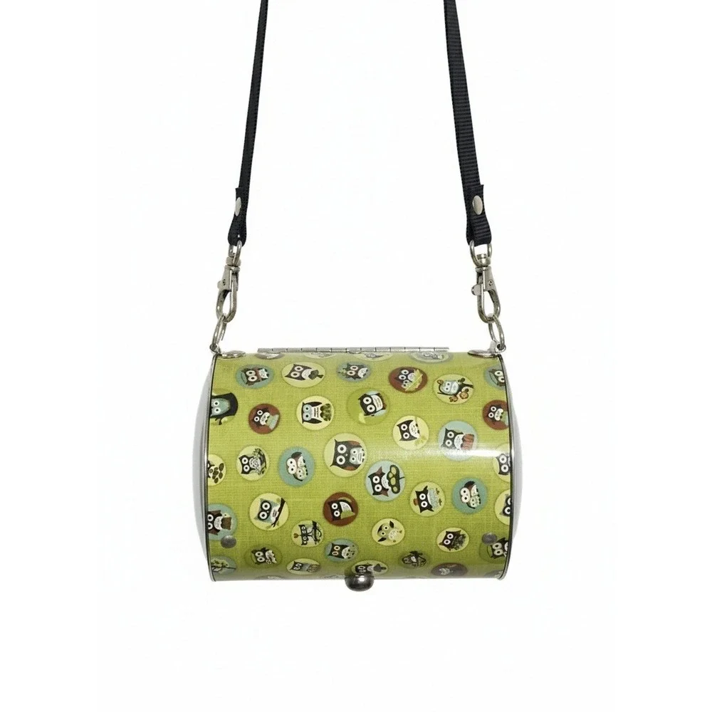 Little Earth Crossbody Owl Metal Bag Model‎ 364723 Bottle Cap Snap w/ Chain HTF